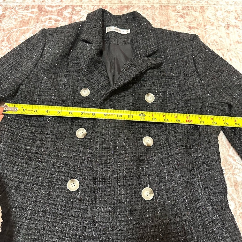 Tweed Double Breasted Blazer Jacket - Picture 8 of 12